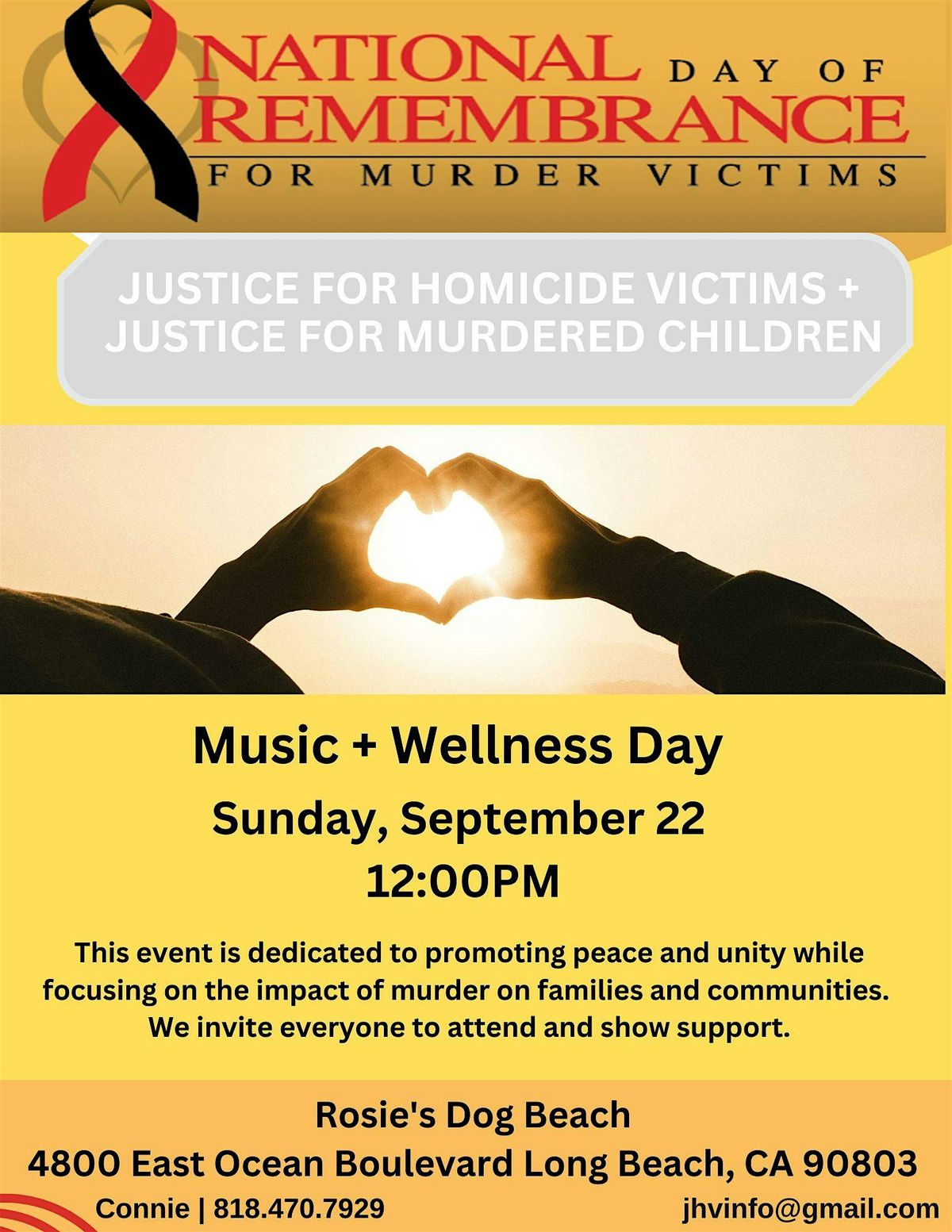 National Day of Remembrance for M**der Victims | Music + Wellness Day