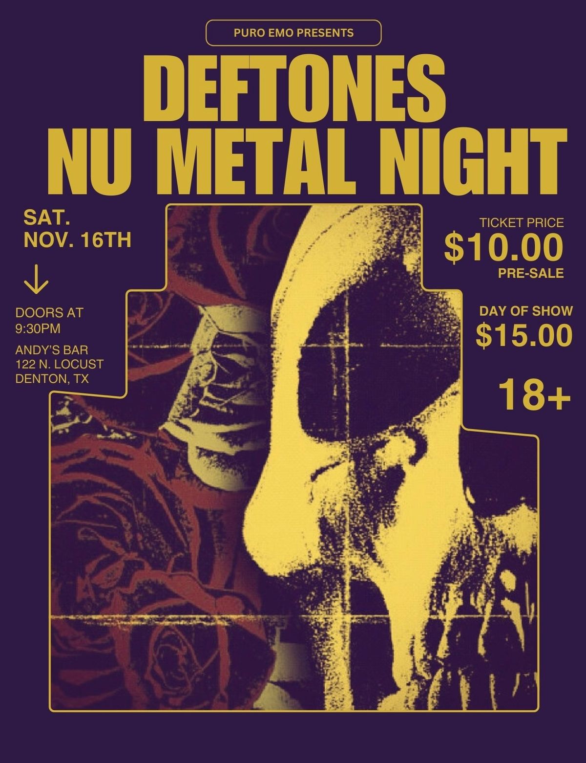 Puro Emo Presents Deftones Nu Metal Night | Andy's Bar