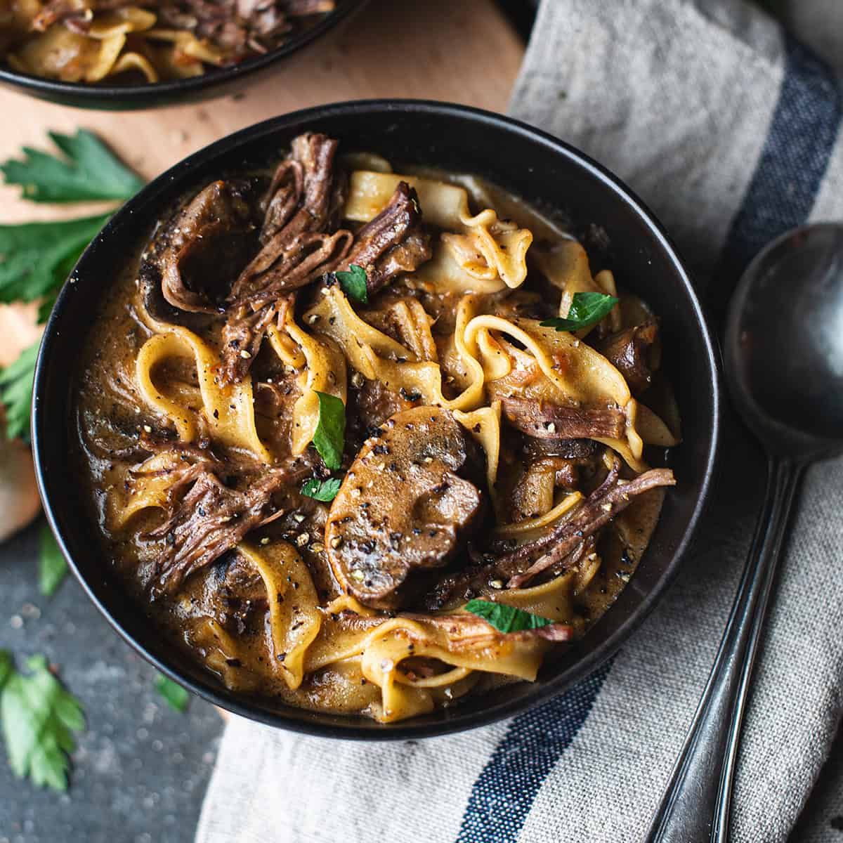 Cork 'N' Fork- Beef Stroganoff