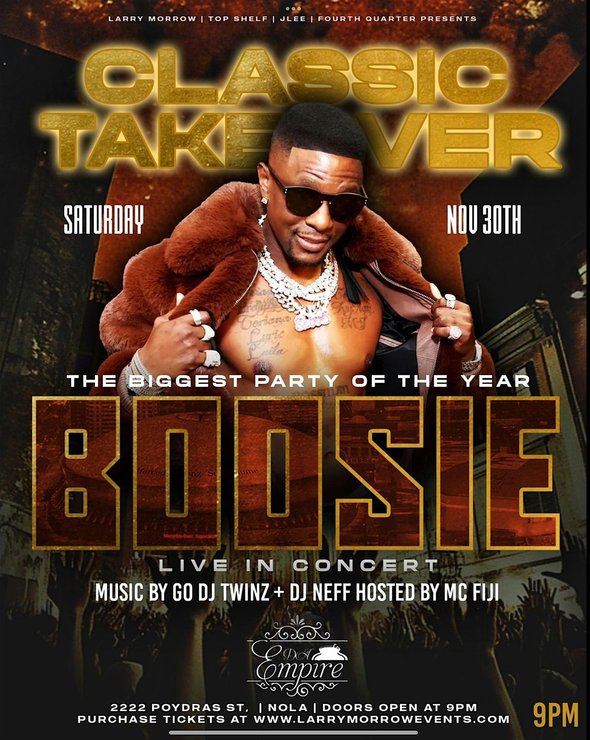 [SAT NOV 30] BOOSIE LIVE IN CONCERT FOR THE BIGGEST PARTY CLASSIC WEEKEND