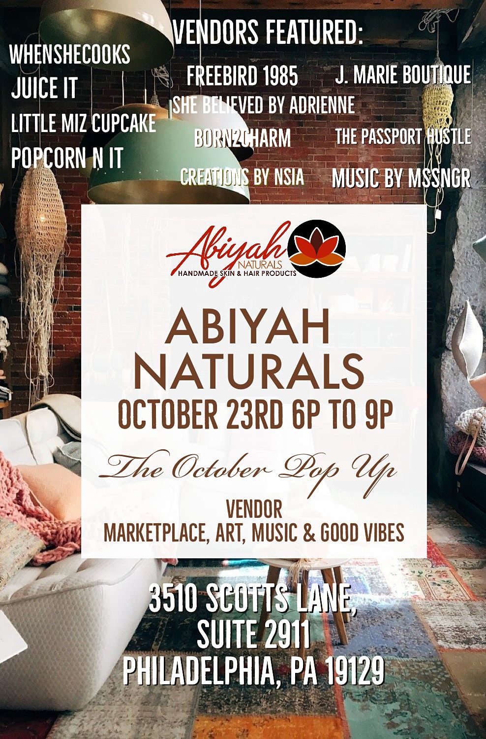 October Pop Up Event at ABIYAH NATURALS