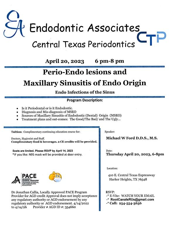 PerioEndo lesions and Maxillary Sinusitis of Endo Origin, 410 E Central Texas Expy, Harker