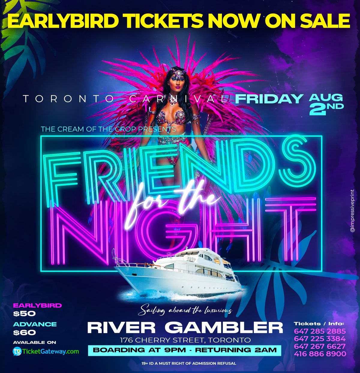 Friends for the Night - Toronto Carnival Friday Boatride