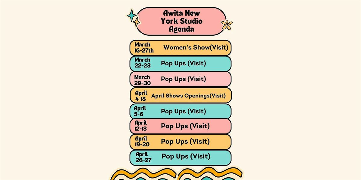 AWITA NEW YORK STUDIO'S POP UP AGENDA