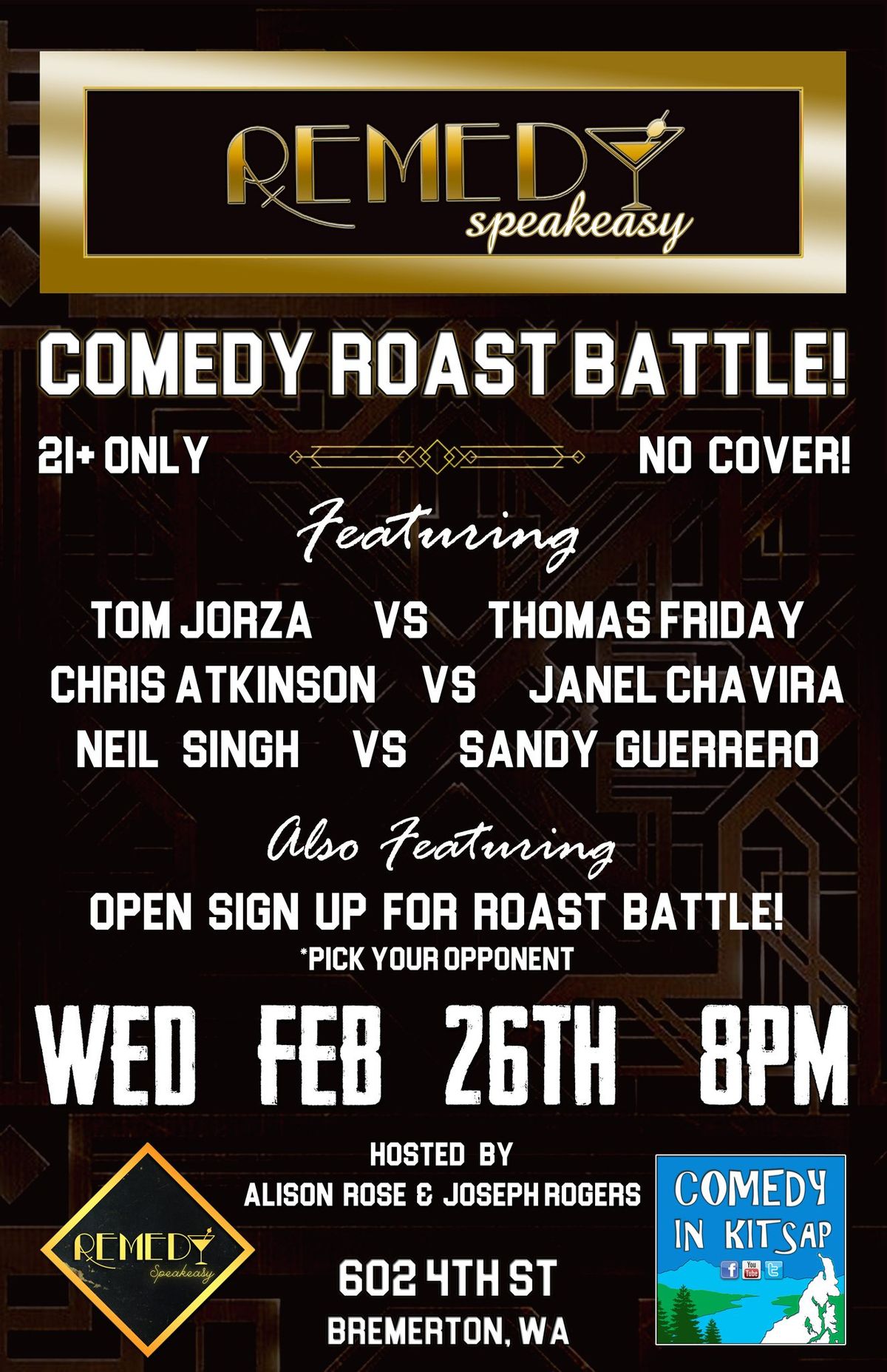 Roast Battle Comedy Show at Remedy!