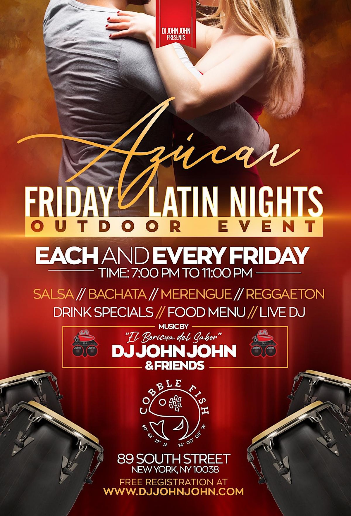 AZUCAR Friday Latin Nights at Cobble Fish * Pier 16 * South Street Seaport