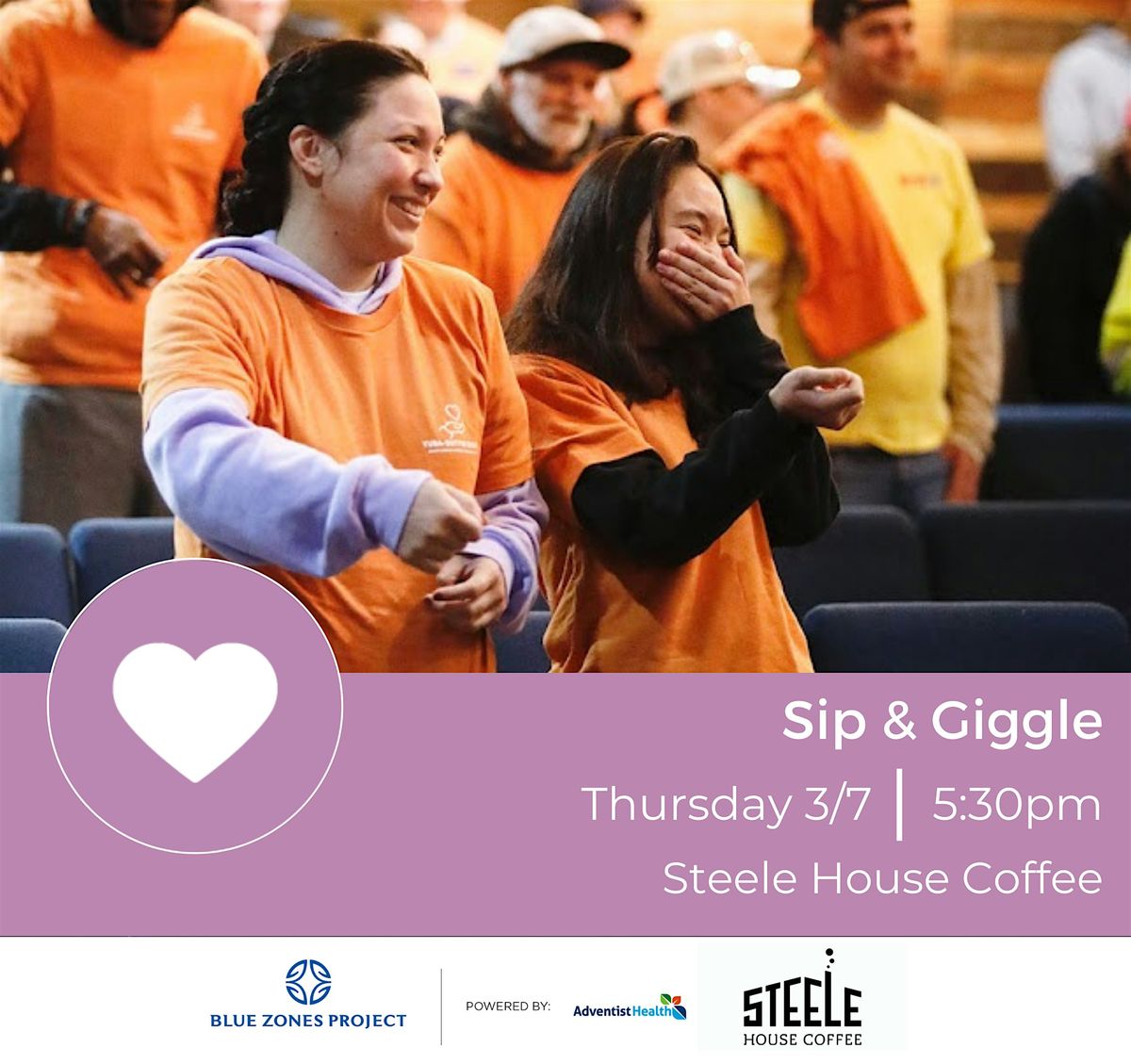 Sip & Giggle with Blue Zones Project Yuba Sutter