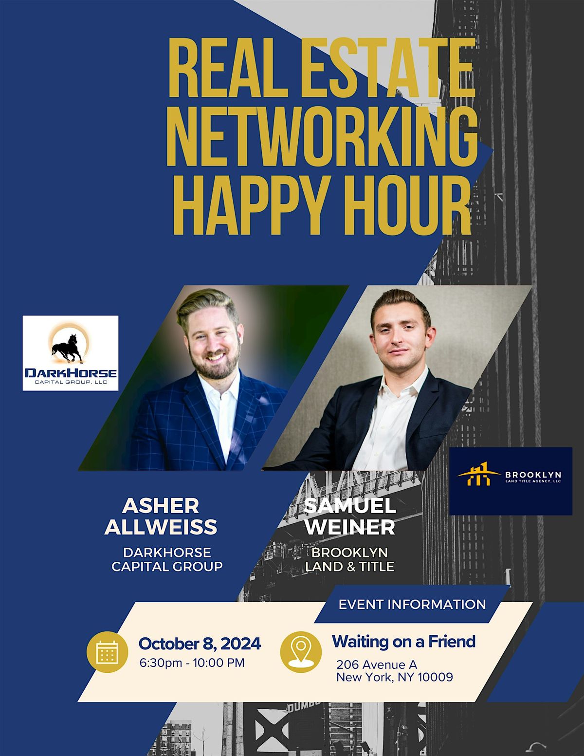 Real Estate Networking Happy Hour - Brooklyn Land Title & DarkHorse Capital