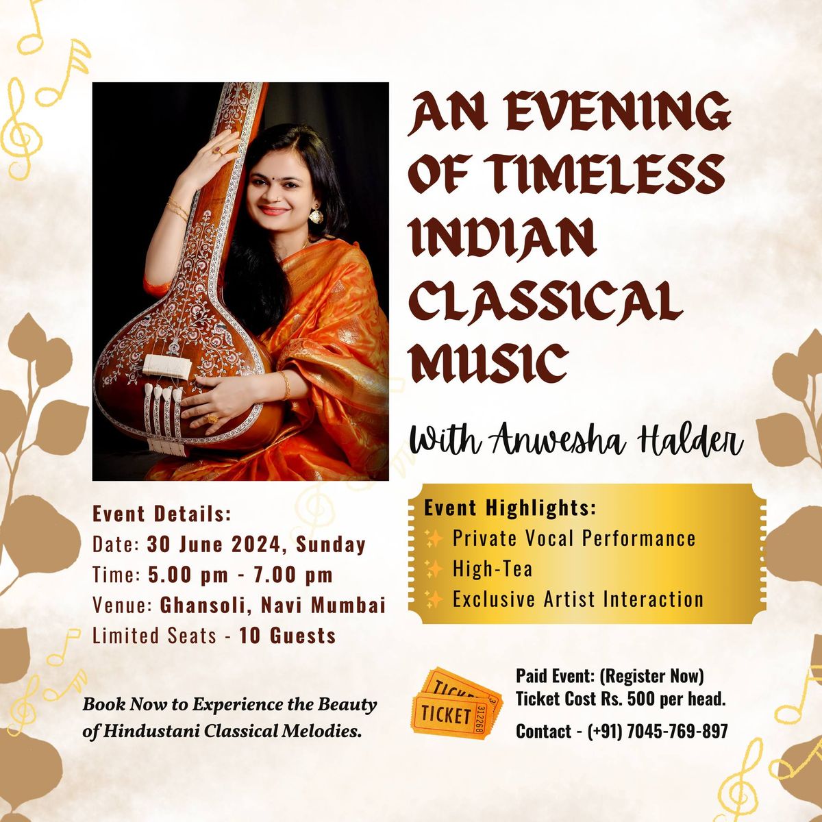 An Evening of Timeless Indian Classical Music with Anwesha Halder