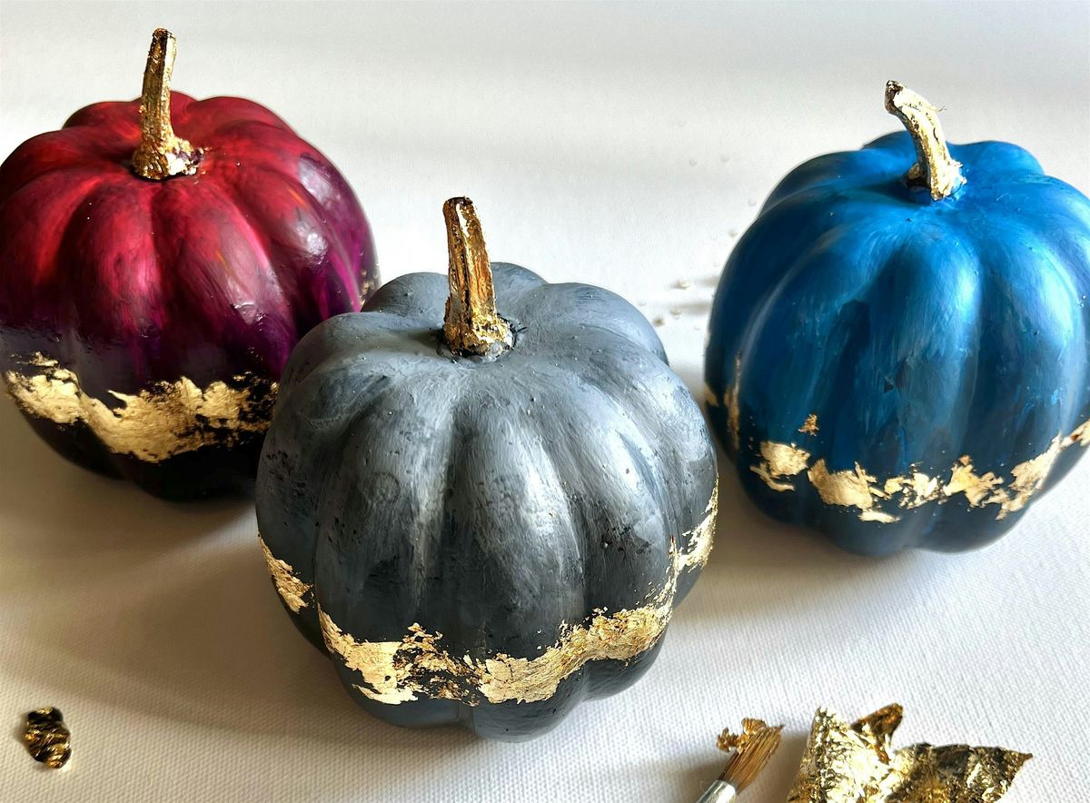 Gold Leaf Faux Pumpkin Art Class