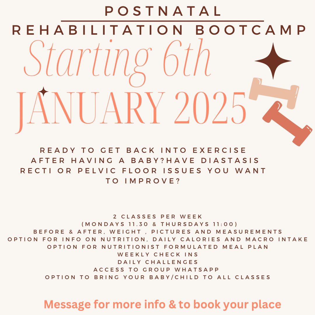 6 week postnatal rehabilitation bootcamp 