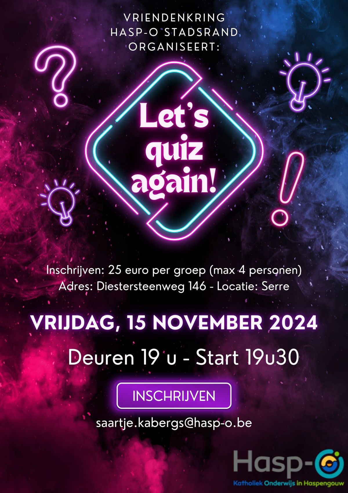 Let\u2019s Quiz Again (quiz georganiseerd door Vriendenkring Hasp-O Stadsrand)