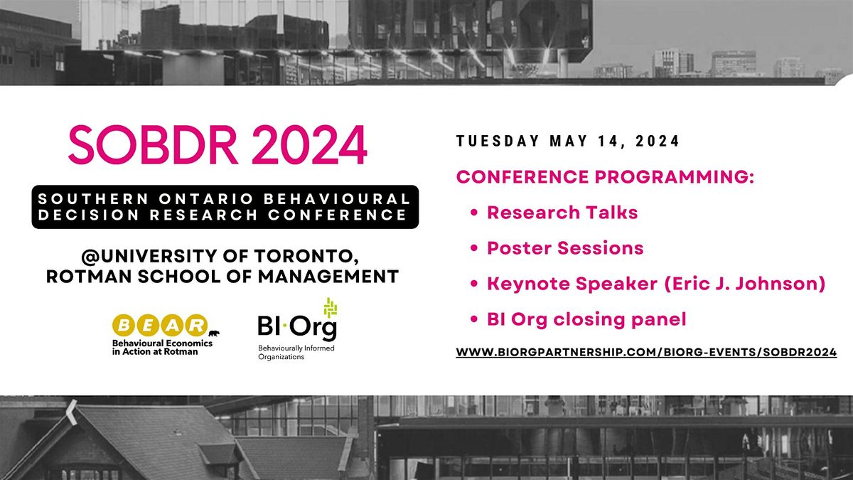SOBDR 2024 - Southern Ontario Behavioural Decision Research Conference