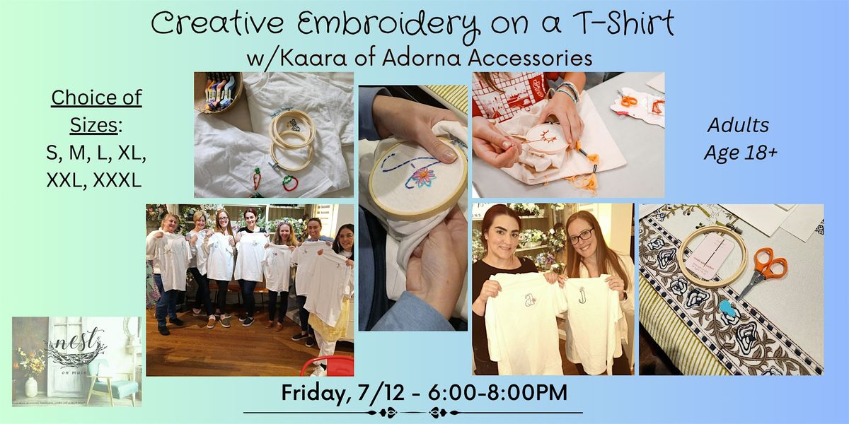Creative Embroidery on a T-Shirt Workshop w\/Adorna Accessories