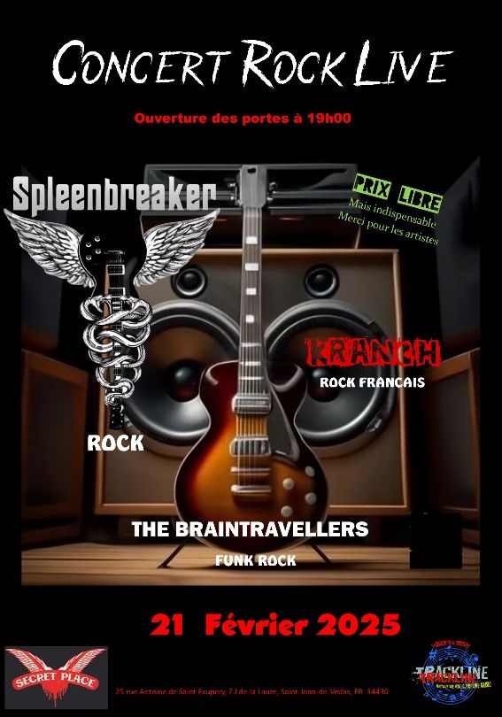 L' Association TRACKLINE pr\u00e9sente SPLEENBREAKERS + KRANCH + BRAINTRAVELLERS 