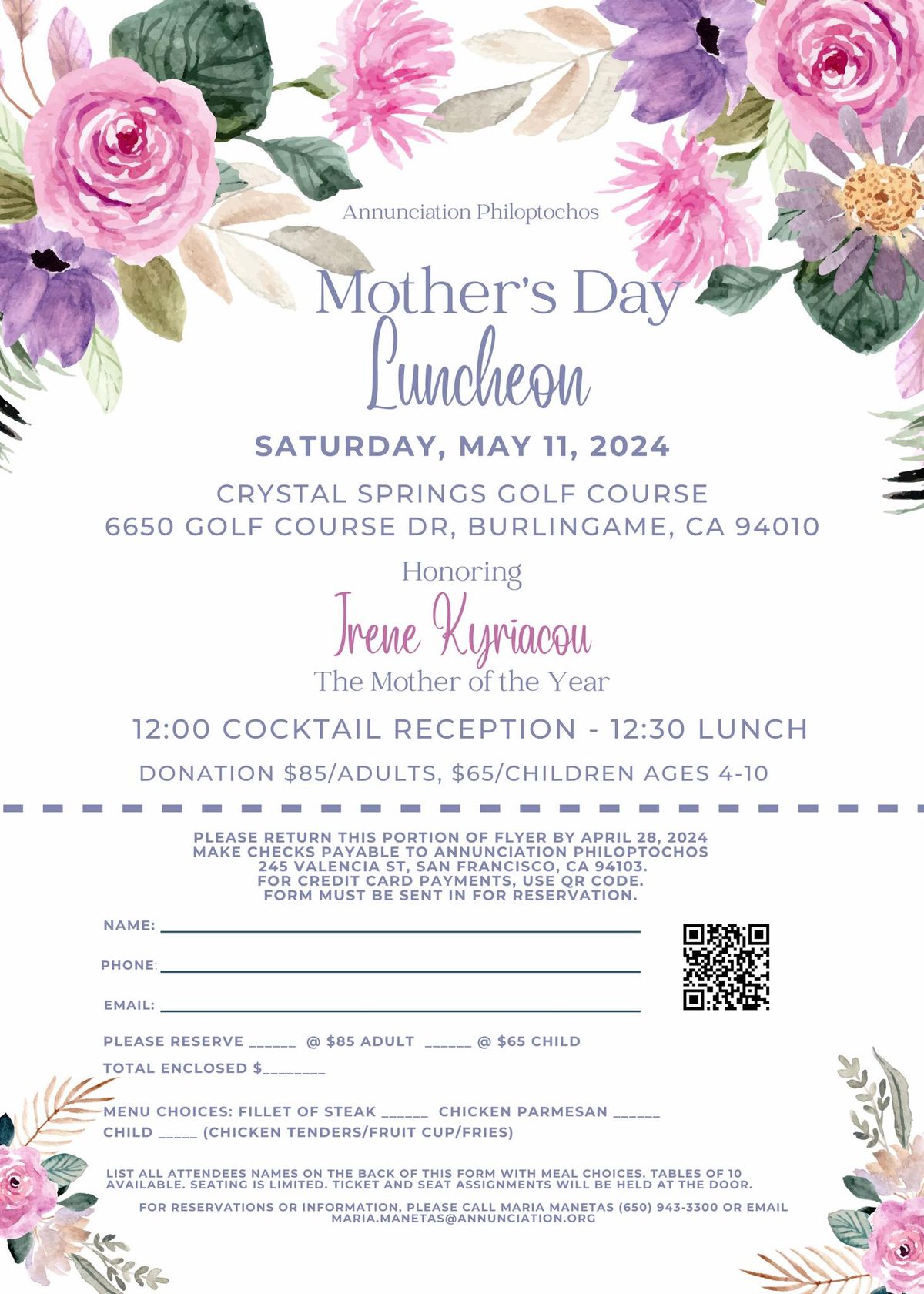 Annunciation Philoptochos Mother's Day Luncheon