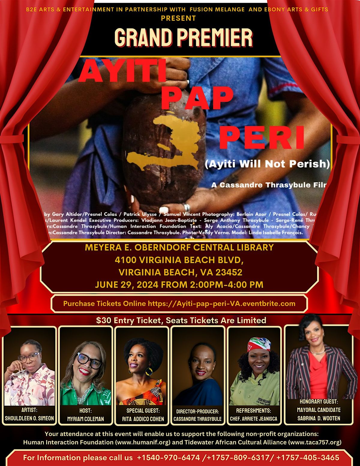 Grand Premier of Ayiti Pap Peri (Ayiti will not Perish) Movie in Virginia Beach, VA.