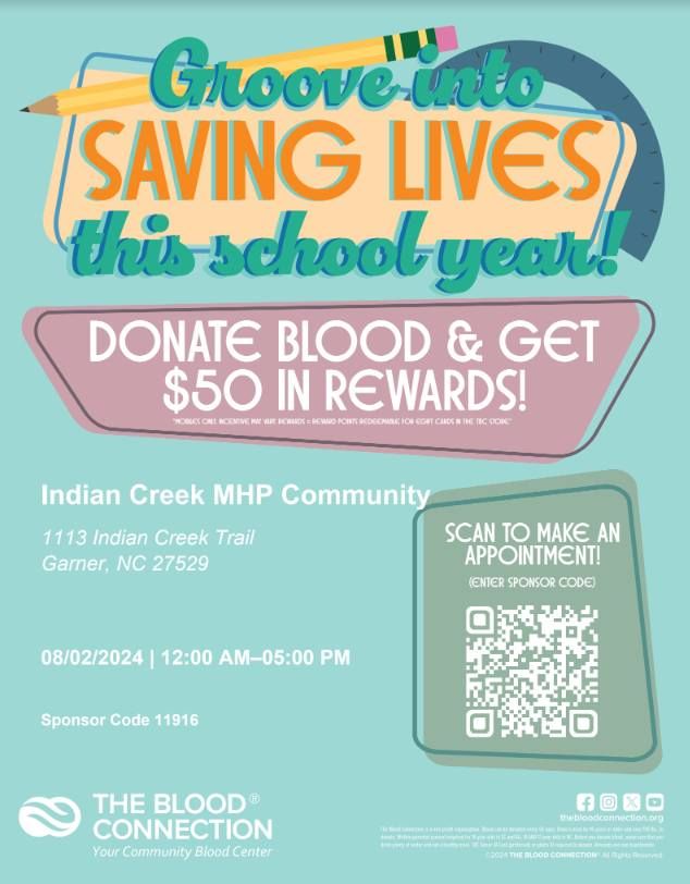 Blood Drive at Indian Creek MHP Community