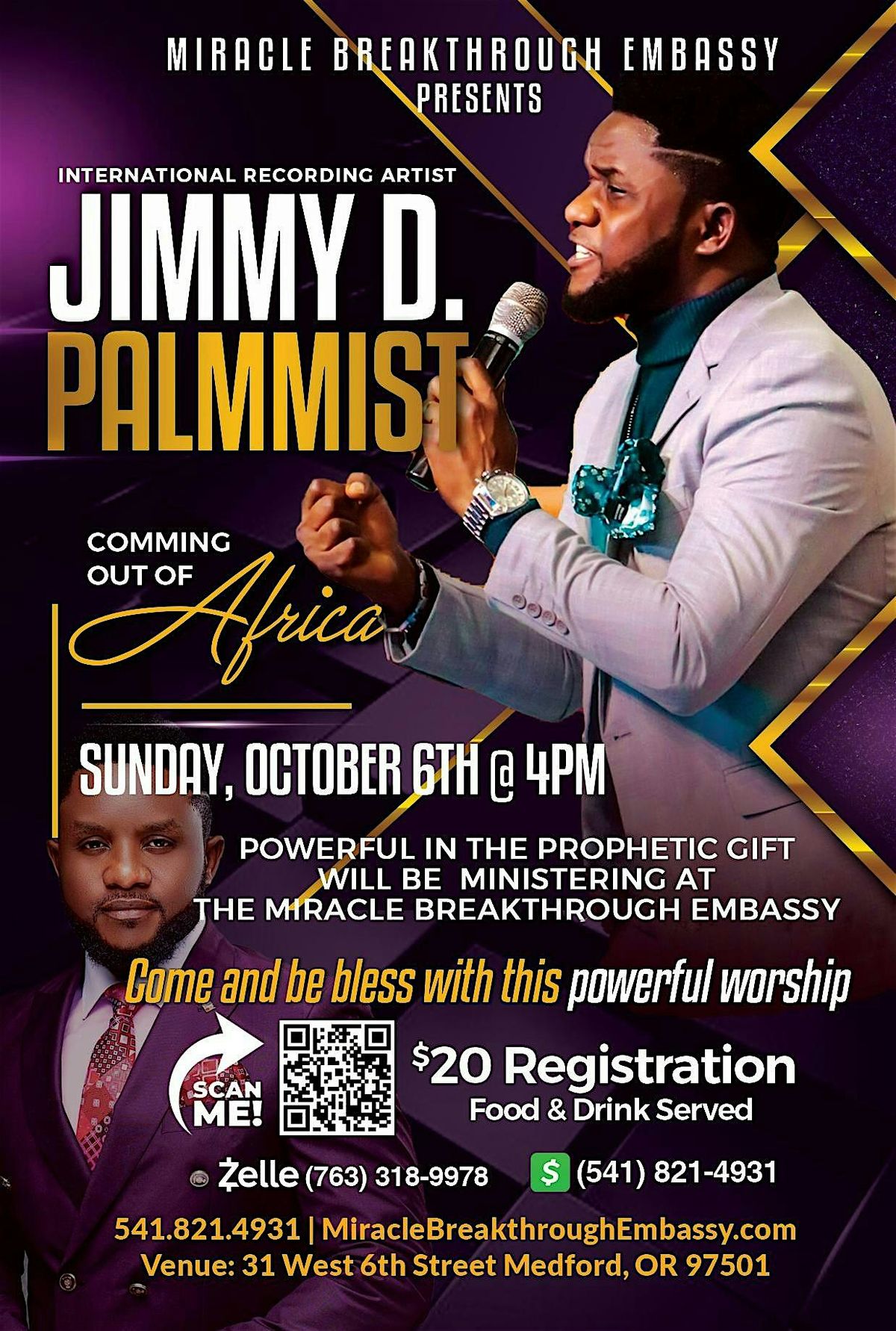 Oct 6 - Jimmy D Psalmist Live in Concert! Medford OR