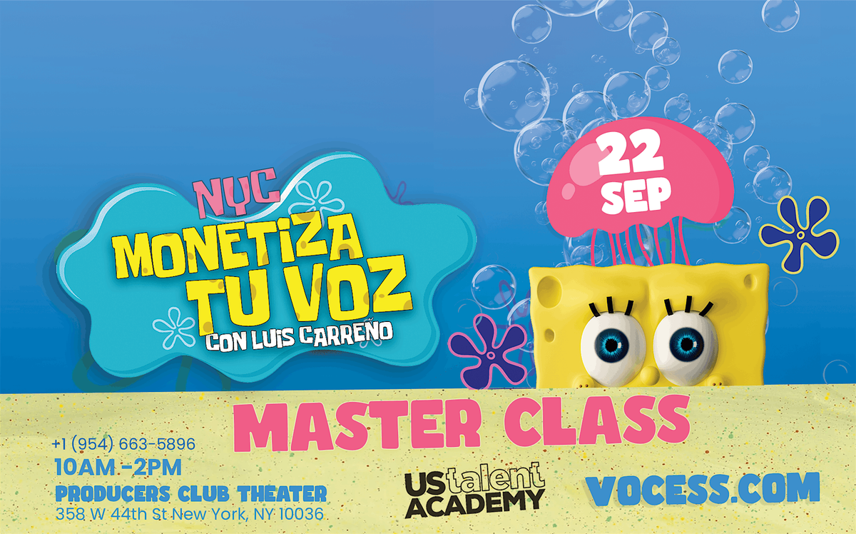 MasterClass VoiceOver \u00a1Gana Dinero con tu Voz New York! SEP 22