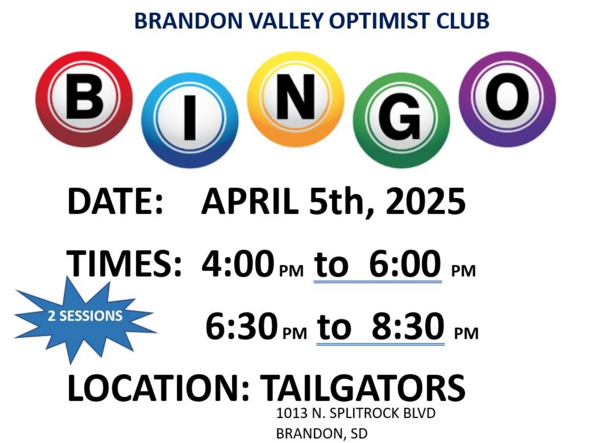 BV Optimist Club BINGO