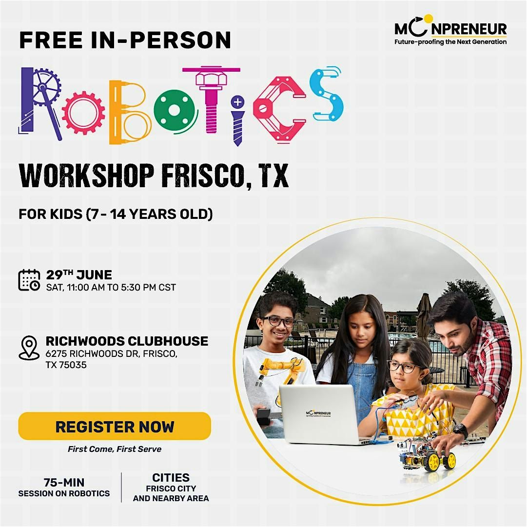 In-Person Event: Free Robotics Workshop, Frisco, TX (7-14 Yrs)