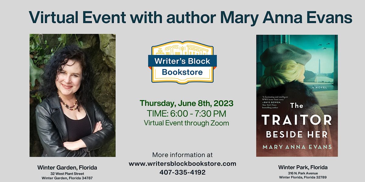 Virtual Author Event with Mary Anna Evans