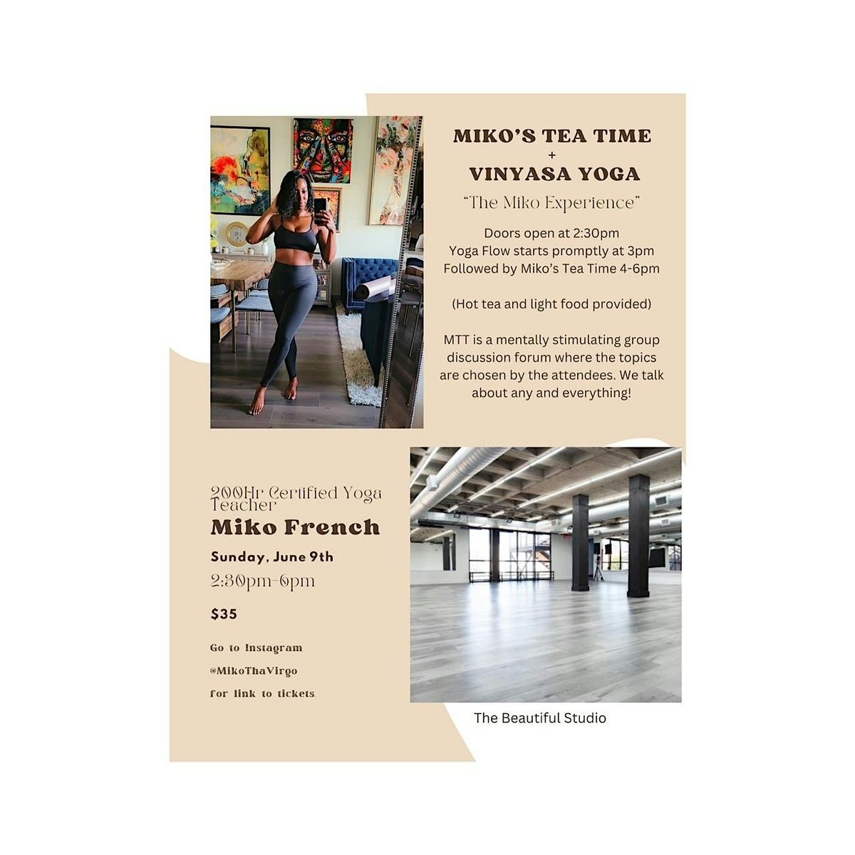 Miko's Tea Time + Vinyasa Yoga "The Miko Experience"
