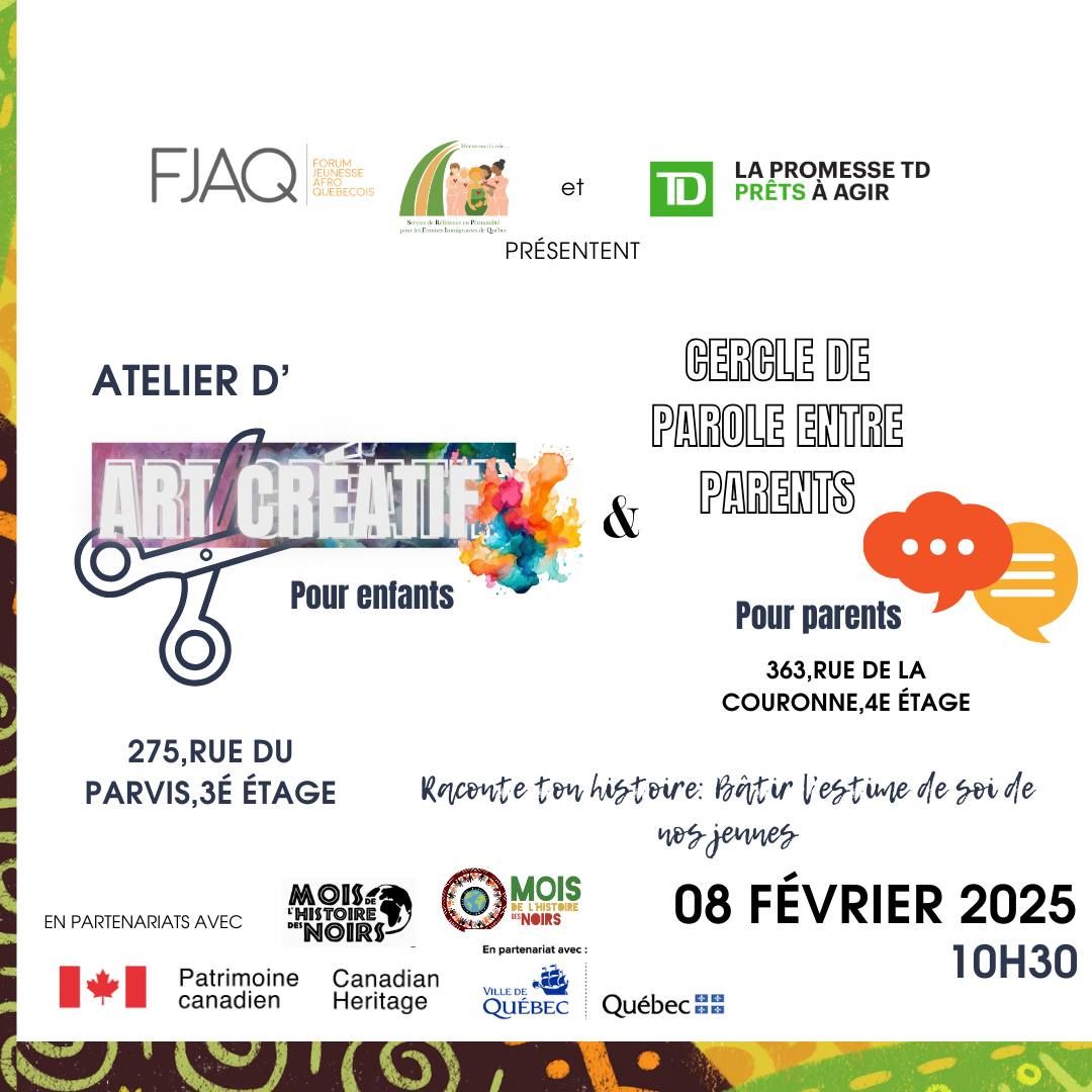 Atelier cr\u00e9atif pour enfants et cercle de parole entre parents