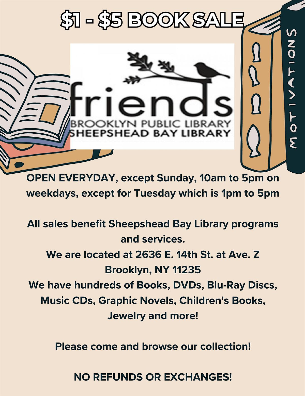 $1 Book Sale and Gift Shop @ Sheepshead Bay Library