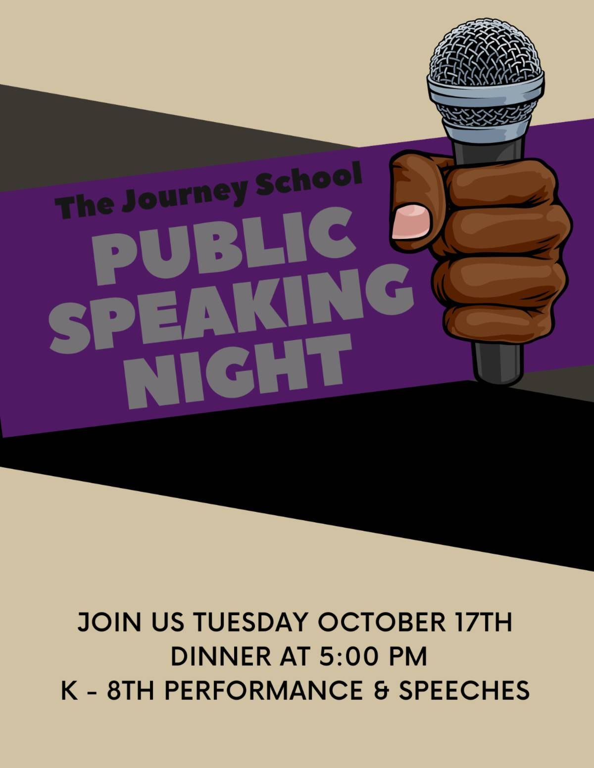  Public Speaking Night (K-8th Performance & Speeches)and Community Dinner