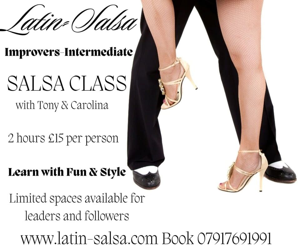 Improvers-Intermediate 2-hour SALSA CLASS with Tony & Carolina LATIN-SALSA 