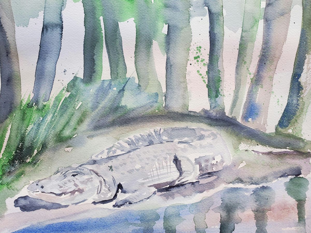Watercolor Alligator: Inspired by Sargent