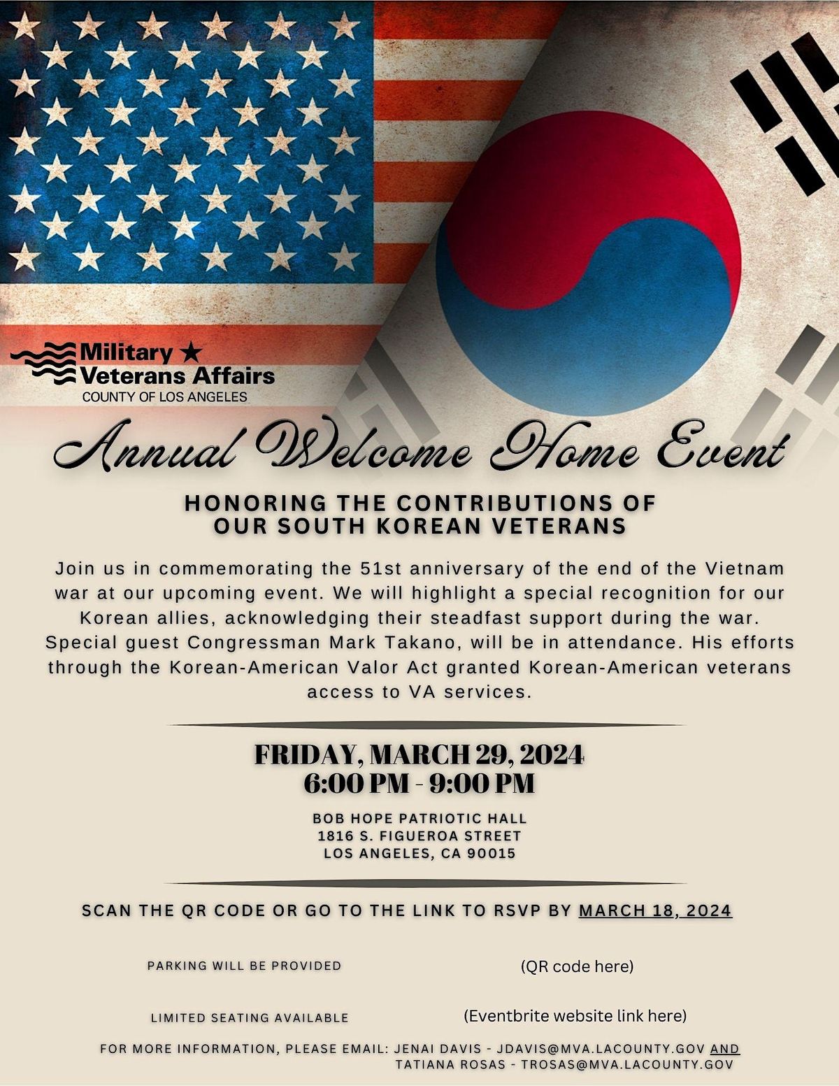 Annual Welcome Home Event - Honoring South Korean Vietnam Veterans