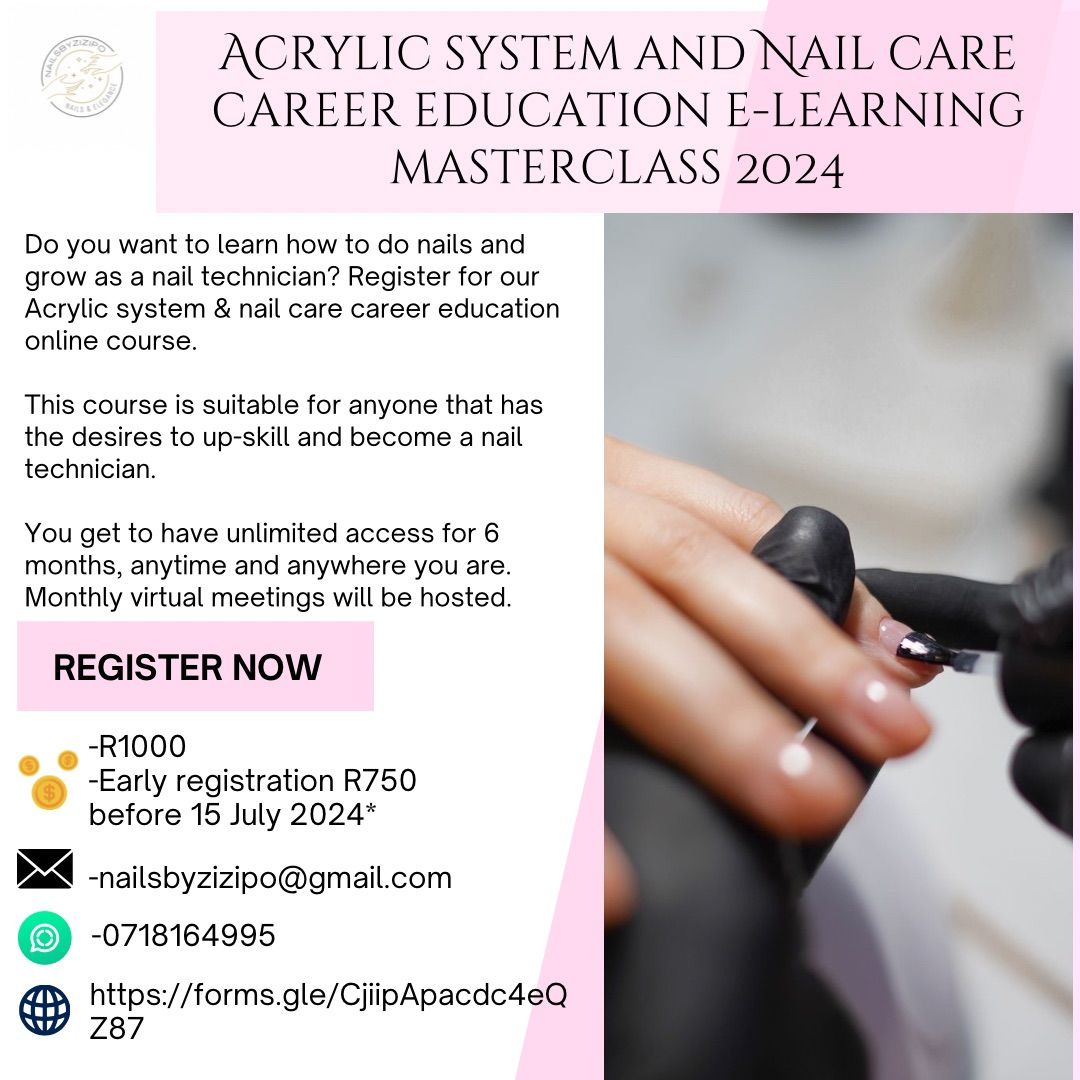 Acrylic system & Nail care career education E-learning course 2024