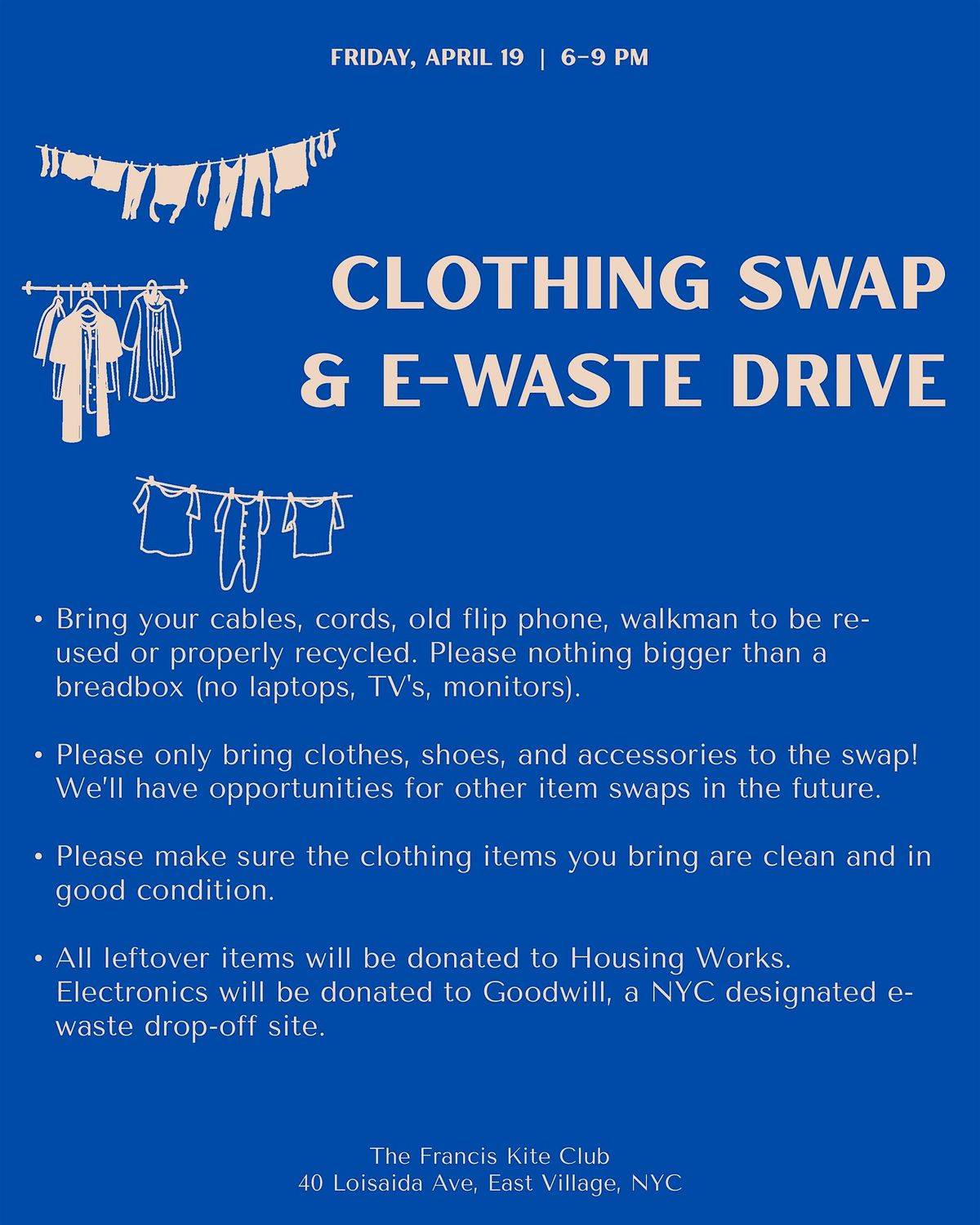 Clothing Swap & E-Waste: Earth Day Celebration Weekend