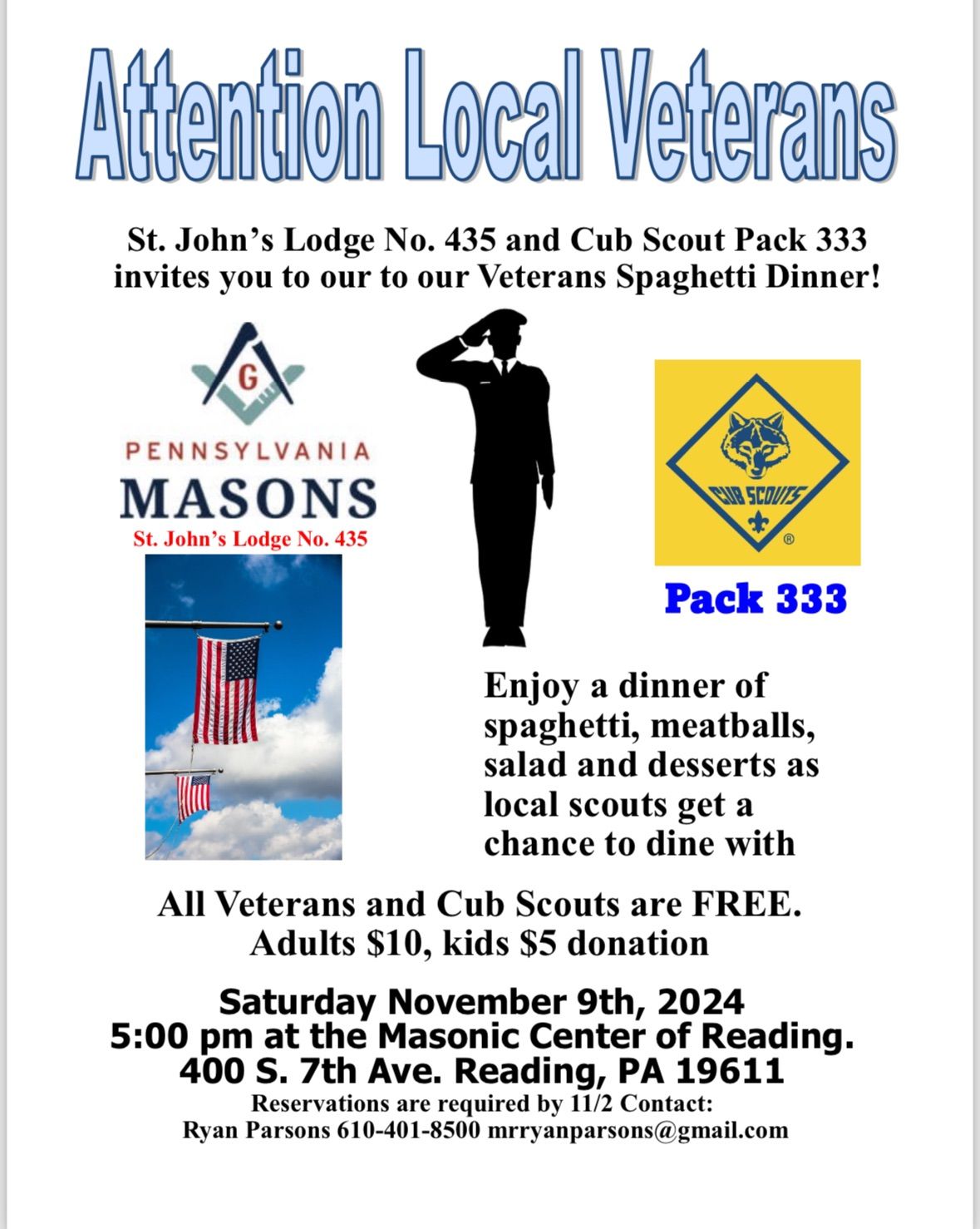 Veterans Day Spaghetti Dinner