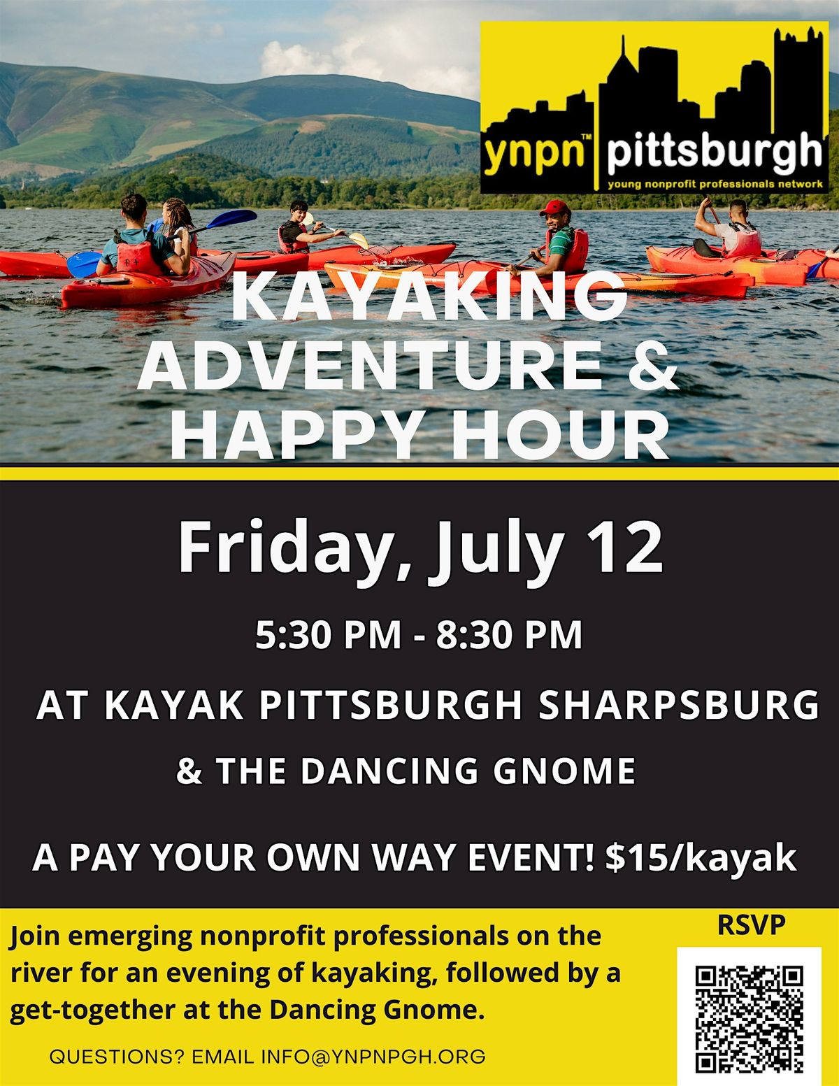 YNPN PGH Kayak Adventure and Happy Hour