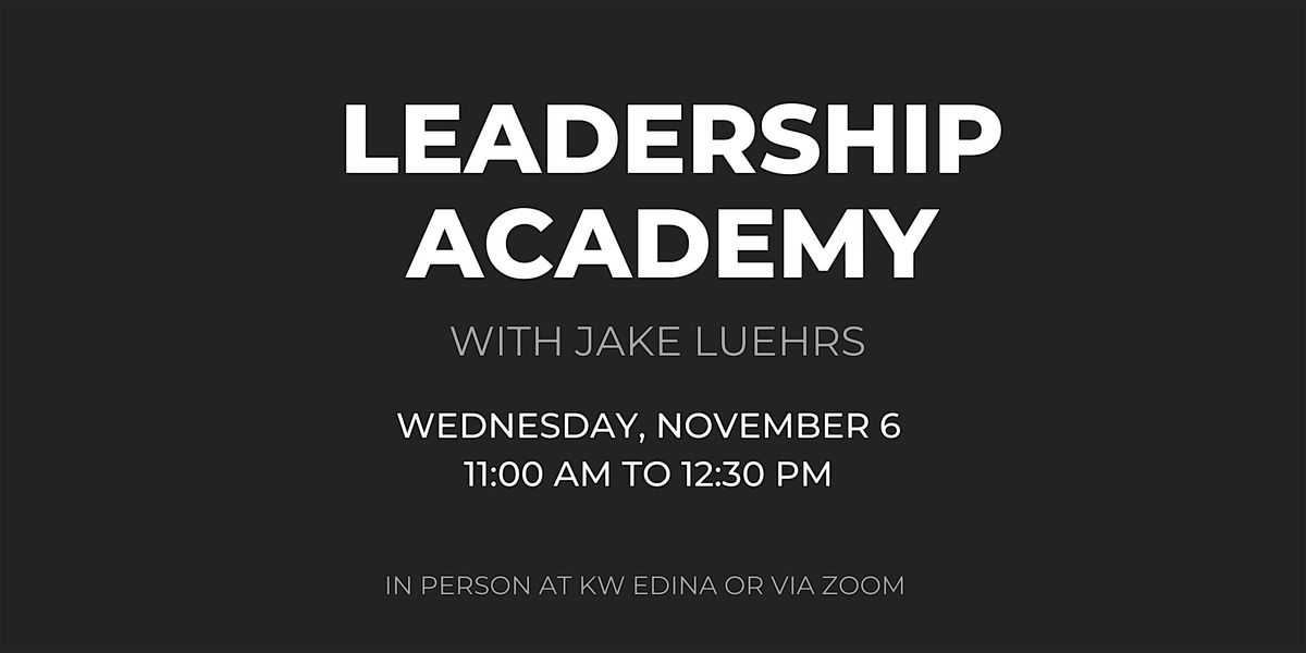 EDINA  | November 6 | Leadership Academy with Jake Luehrs