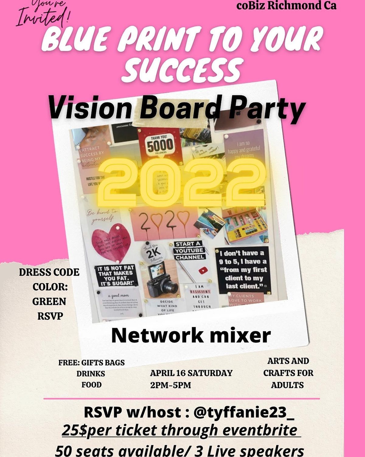 Blueprint to your success vision board party