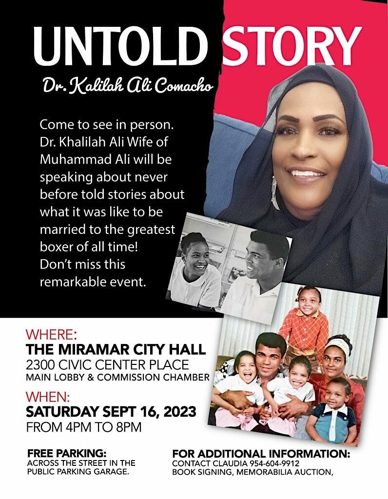 Dr. Ali Book signing.  See flyer for details