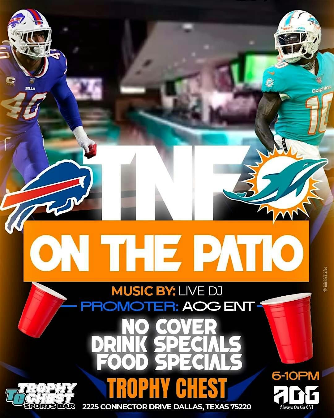 THURSDAY NIGHT FOOTBALL ON THE PATIO + TOXIC THURSDAY @ TROPHY CHEST