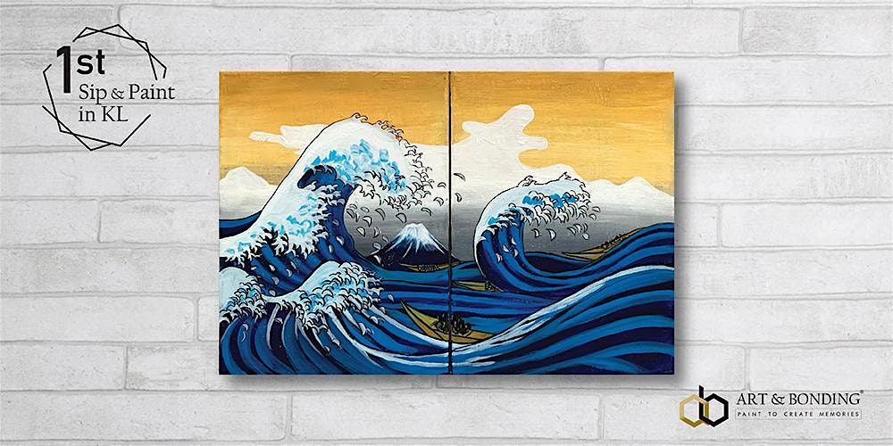 Sip & Paint Date Night : The Great Wave Off Kanagawa by Hokusai