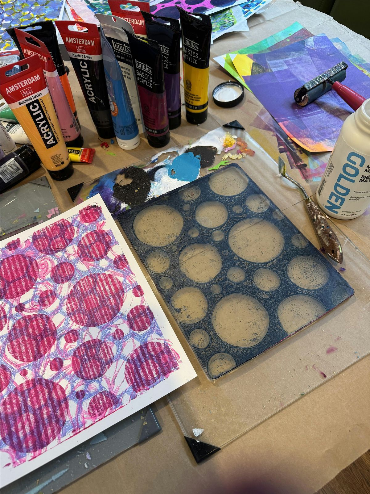 Sip & Roll: Creative Gel Plate Techniques