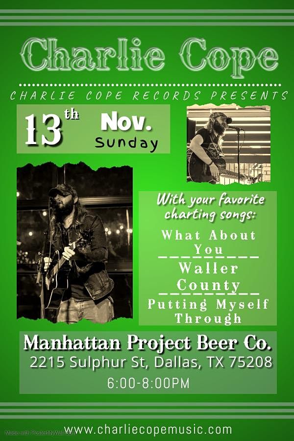 Charlie Cope Live & Acoustic @ Manhattan Project Beer Co