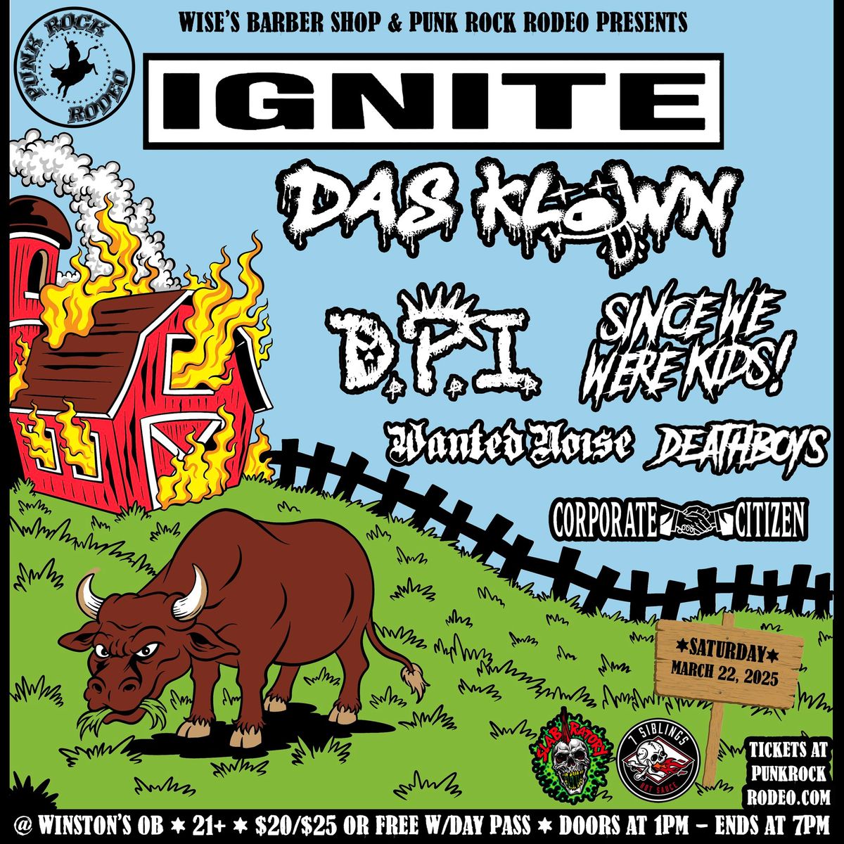 PUNK ROCK RODEO @ Winstons OB w\/ IGNITE, Das Klown, DPI & more!