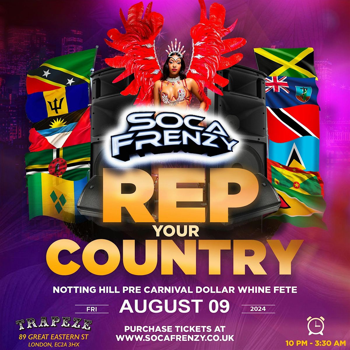 Soca Frenzy - Rep Your Country-Notting Hill Pre-Carnival Dollar Whine Fete