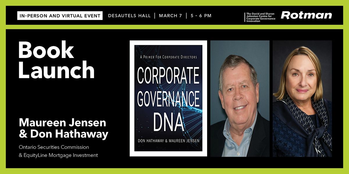 Maureen Jensen and Don Hathaway on 'Corporate Governance DNA'
