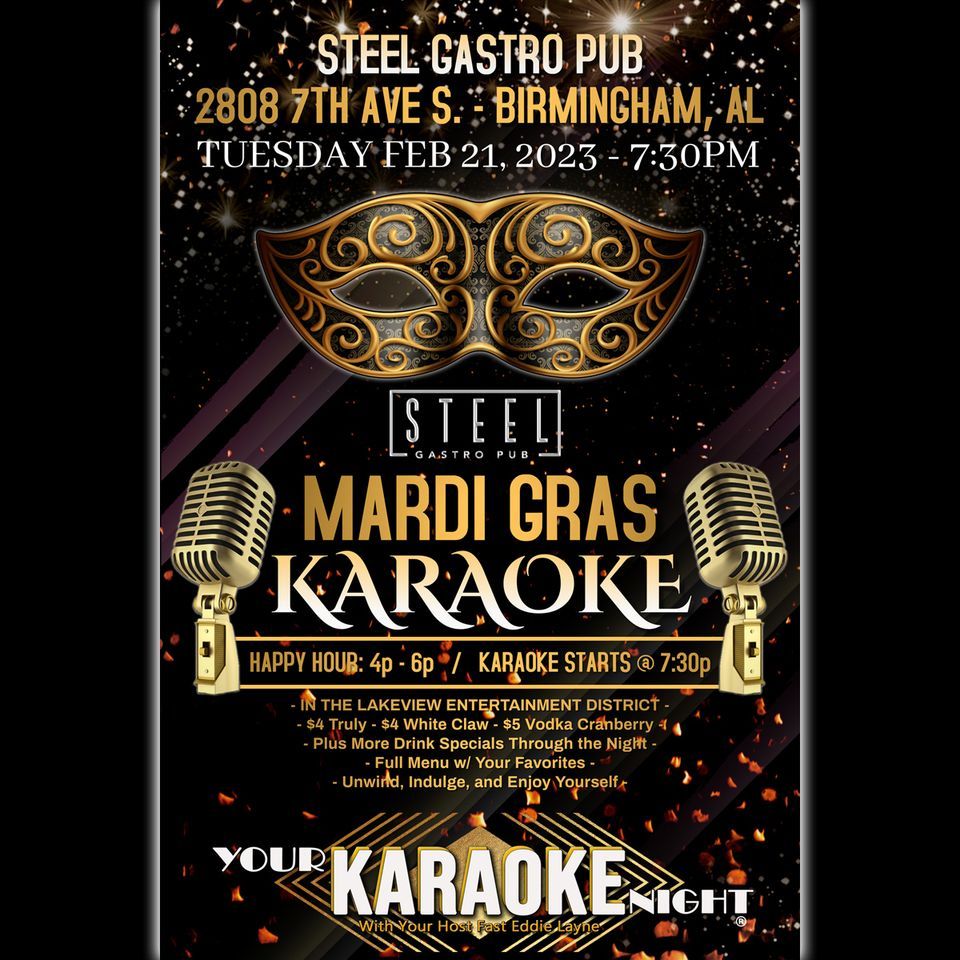 Steel Gastro Pub Mardi Gras Karaoke Party!