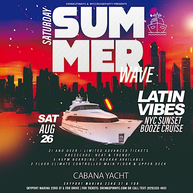 latino nyc sunset booze cruise